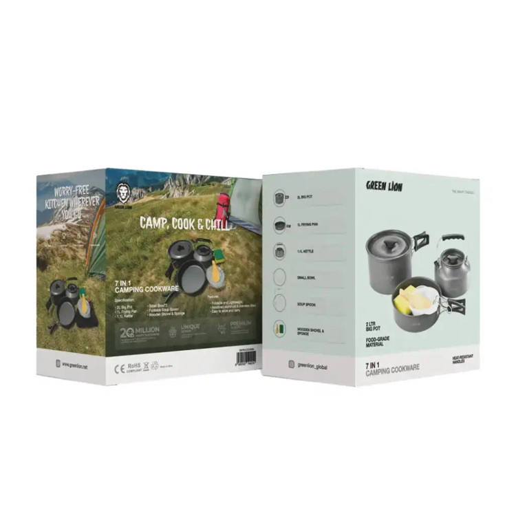 ظروف کمپینگ گرین لاین GREEN LION 7IN1 CAMPING COOK